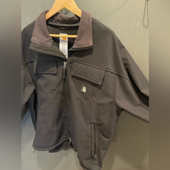 Men’s Carhartt jacket coat size Large pockets activewear utility winter black - Picture 4 of 9